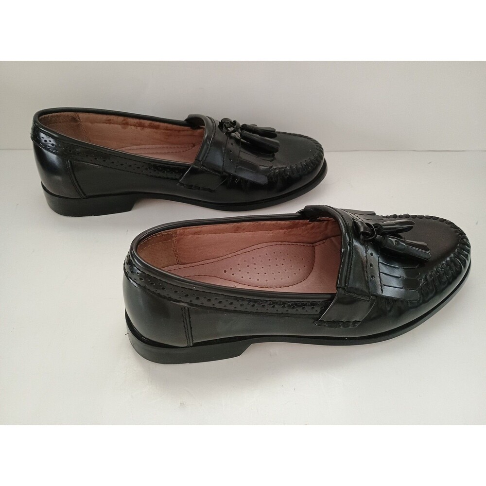 Bass Leather Grammer Kiltie Tassel Black Slip On Loafer Casual Shoe Mens 8 M - Picture 6 of 9